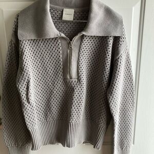 Varley Light Gray Knit Pullover